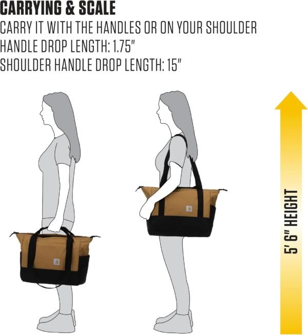 Carhartt Horizontal Zip Classic Laptop Tote Bag, Durable Water Repellent Material W/ 17" Tablet Sleeve - Image 7