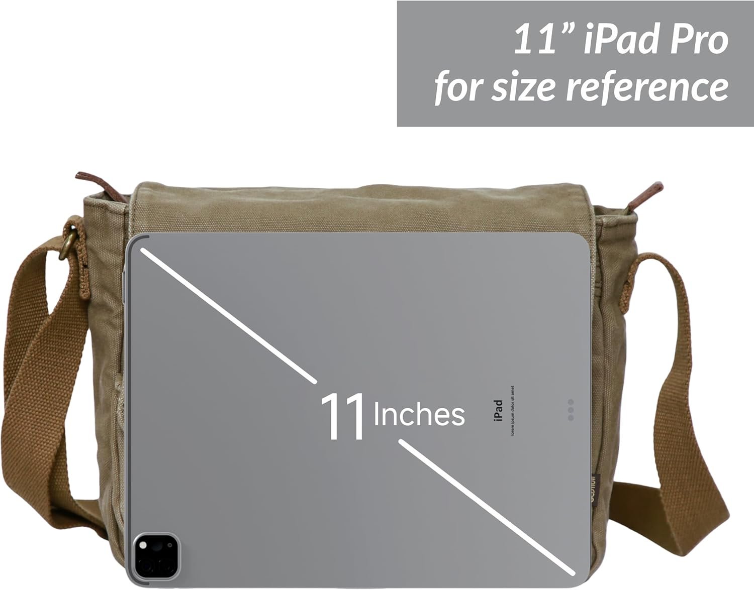 Gootium Canvas Messenger Bag - Vintage Crossbody Shoulder Bag Military Satchel - Image 3