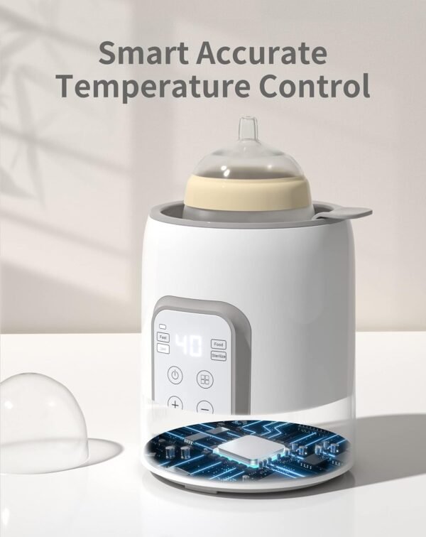 Bottle Warmer, GROWNSY 8-in-1 Fast Baby Milk Warmer with Timer for Breastmilk or Formula, Accurate Temperature Control, with Defrost, Sterili-zing, Keep, Heat Baby Food Jars Function - Image 8