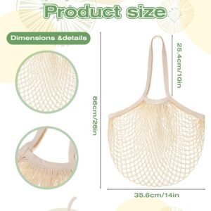 12 Pcs Reusable Grocery Bags Farmers Mesh Produce Bags Bulk Net Portable String Bag Portable Tote Bag with Handle String Shopping Organizer for Fruit Vegetable Storage Market