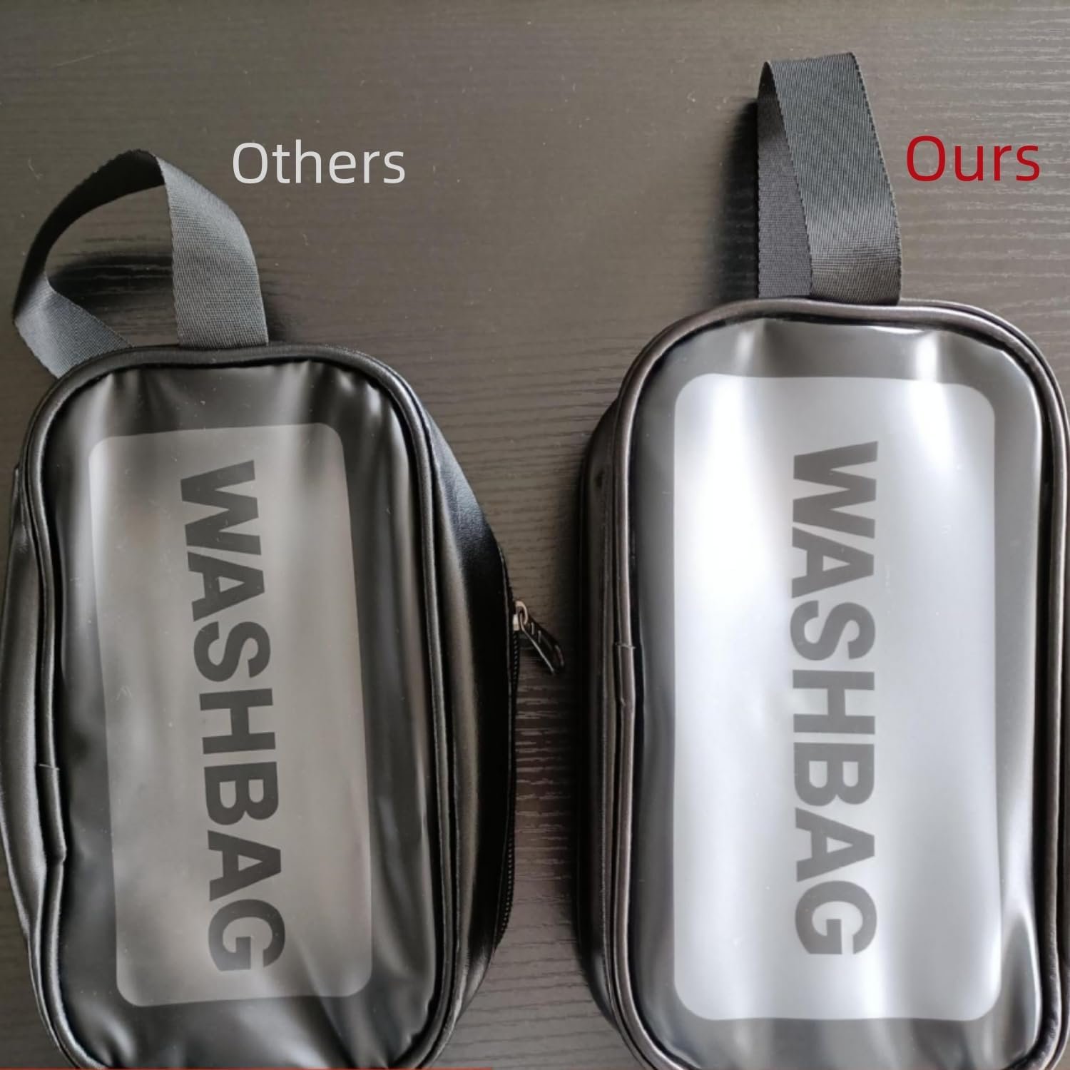 Black Travel Toiletry Bag, Waterproof Makeup Cosmetic Travel Organizer Bag for Women Men, Portable Translucent Storage Wash Bag with Handy Handle for Travel Bathroom Toiletries Accessories - Image 2