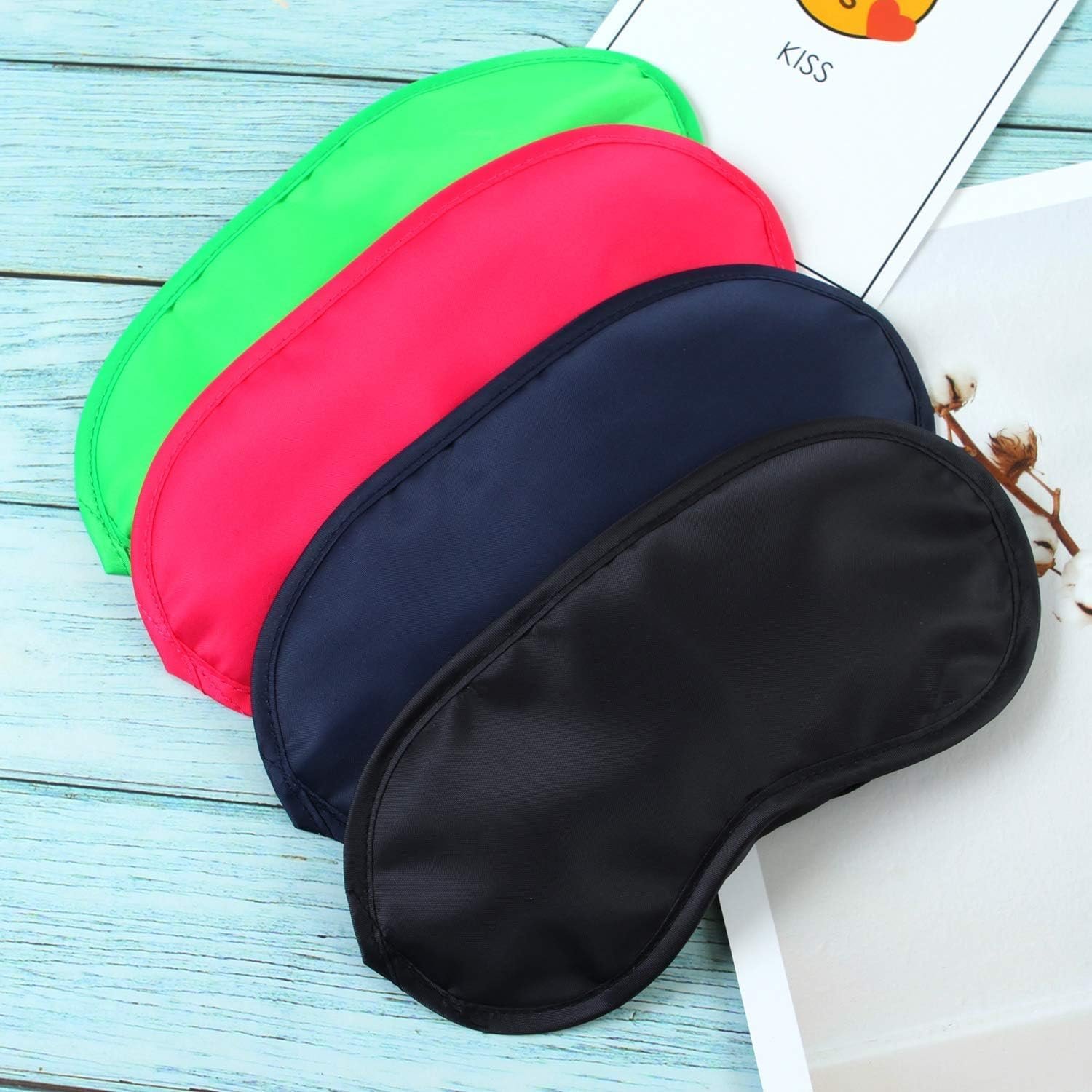 Aneco 50 Pieces Blindfold Eye Mask Shade Cover with Nose Pad and Adjustable Strap for Travel Sleep or Party Supplies - Image 6