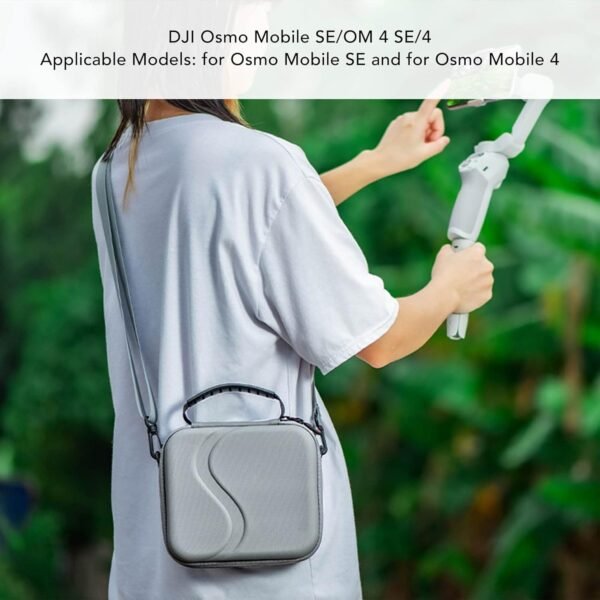 ciciglow Portable Storage Bag for Osmo Mobile SE/4, Waterproof Hard Shell Carrying Case Protect Pouch Bag Travelling Case with Shoulder Straps for Smartphone Stabilizer - Image 2