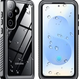 SPIDERCASE Only Designed for Samsung Galaxy S25 Case Waterproof, [Built-in Screen & Camera Lens Protector][IP68 Underwater] Full Protection Heavy Duty Shockproof Anti-Scratched Phone Case,Black