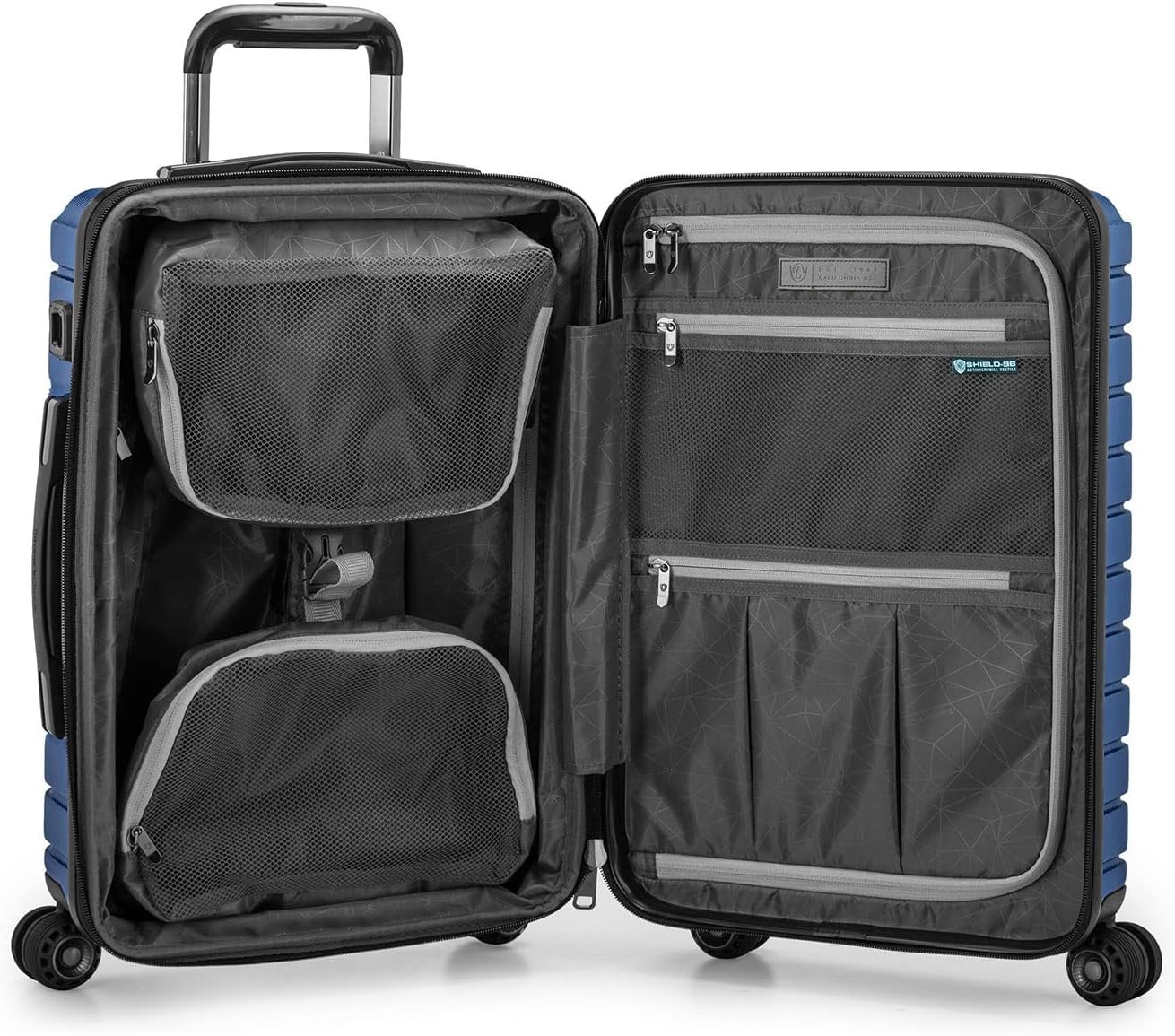 Traveler's Choice Archer Polycarbonate Hardside Spinner Luggage Set, Blue, Carry-On 21-Inch, Tie Down Straps - Image 5