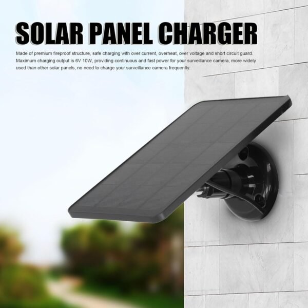 6V Solar Panel Kit, Portable Solar Powered Charger IP65 Waterproof, DC 3.5 x 1.35, 9.8ft Cables, for Stick Up Cam Battery (CSP4W-DC-B) - Image 2