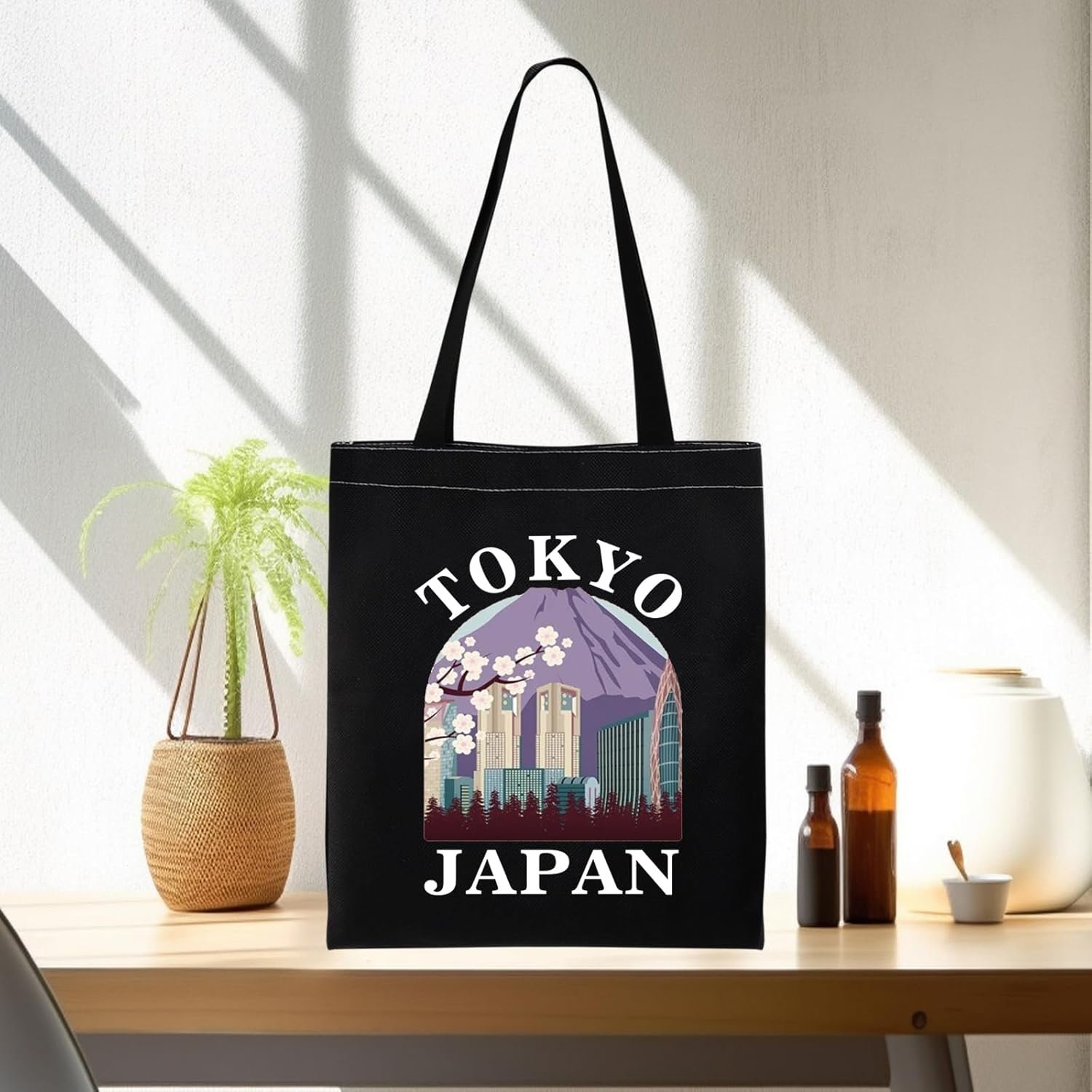 PWHAOO Mountain Tokyo Japan Tote Bag Mountain Lover Gift Tokyo Japan Travel Souvenir Gift - Image 3