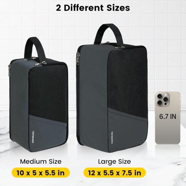 Vorspack Travel Toiletry Bag - Toiletry Bag for Men Water Resistant Skincare Bag Dopp Kit for Bathroom Toiletries Accessories Gifts - Black - Image 2