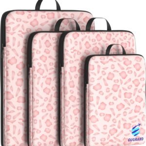 Compression Packing Cubes for Travel – 4 Set Expandable Luggage Packing Organizers Compression Packing Cubes for Carry-on Suitcases Travel Essentials Bags
