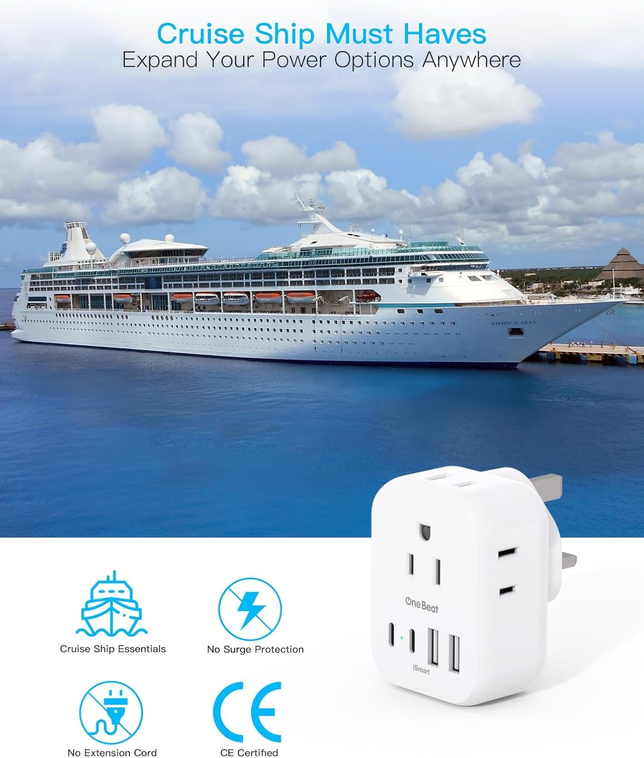 2 Pack PD 20W US to UK Ireland Travel Plug Adapter, Type G Power Adapter with 4 AC Outlets and 4 USB Ports (2 USB C), Travel Essentials for USA to Dubai Scotland British London England Hong Kong Irish - Image 8