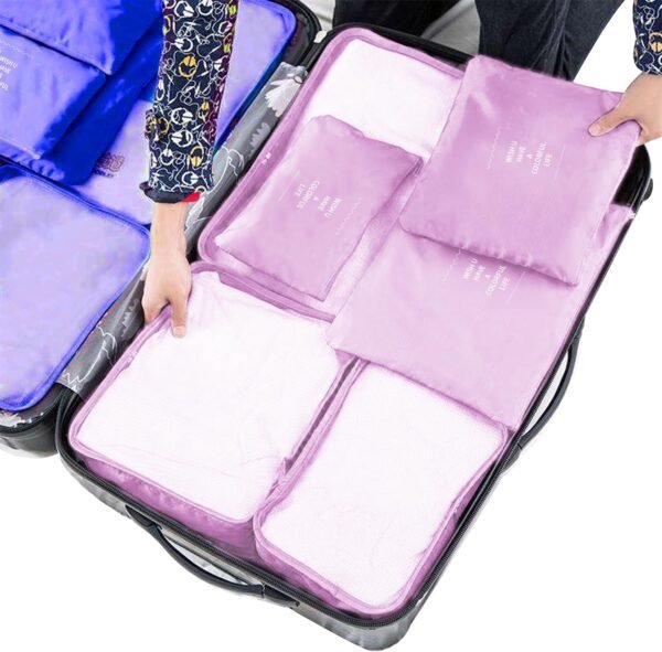 6 Set Compression Packing Cubes For Travel,Lightweight Travel Essentials,Luggage Organizers for Suitcase,Travel Accessories Bags for Clothes,Shoes,Electronics,Cosmetics Toiletries (Light Pink) - Image 6