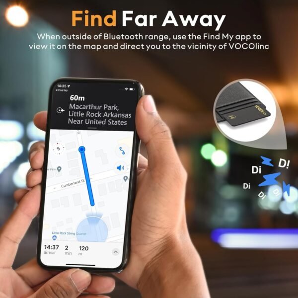 [Apple MFi Certified] VOCOlinc Air Tag Card Wallet Tracker 1.6mm 2 Pack, Smart Item Finder Work with Apple Find My APP (iOS Only, Android not Supported), Locator for Luggage, Suitcase, Bags, Backpack. - Image 4