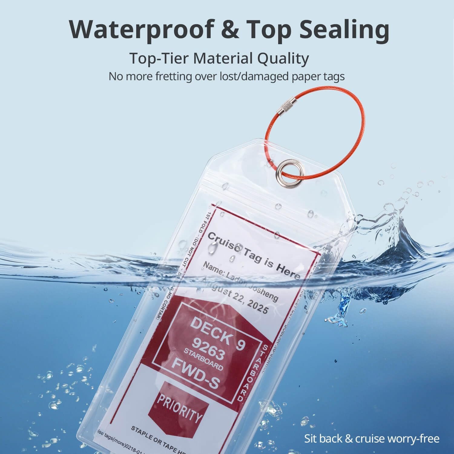 Cruise Ship Essentials for Carnival, Princess, NCL, MSC by JOLLYANTS, Cruise Luggage Tag Holders, Cruise Must Haves Waterproof & Reusable - Image 7