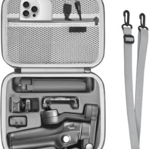 Osmo Mobile 7 Pro/7 Case, PU Leather Portable Storage OM 7/7 Pro Case Storage Bag for DJI OM 7 Pro/OM 7 Smartphone Gimbal Stabilizer Accessories