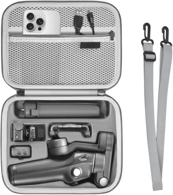 Osmo Mobile 7 Pro/7 Case, PU Leather Portable Storage OM 7/7 Pro Case Storage Bag for DJI OM 7 Pro/OM 7 Smartphone Gimbal Stabilizer Accessories