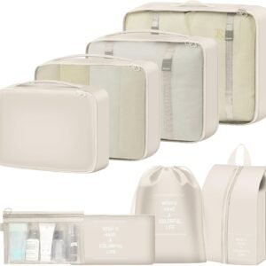 8 Set Packing Cubes for Travel Suitcase Organizer Bags Luggage Packing Cubes Set Travel Essentials Accessories Gifts for Women