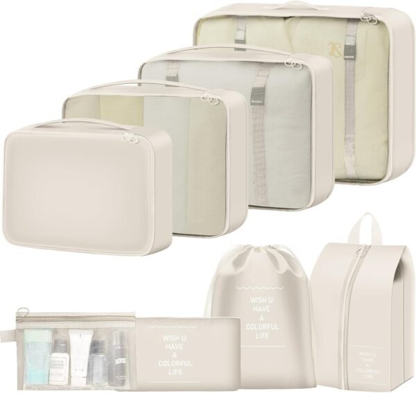8 Set Packing Cubes for Travel Suitcase Organizer Bags Luggage Packing Cubes Set Travel Essentials Accessories Gifts for Women