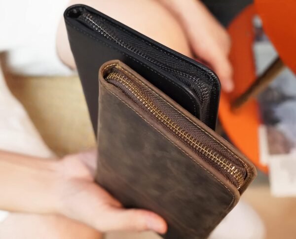 Polare Full Grain Leather Passport Holder Cover Case for Men RFID Blocking Travel Wallet Holds 4 Passports (Dark Brown) - Image 8