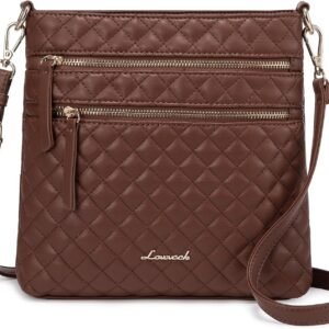 LOVEVOOK Crossbody Purses for Women, Multi Pocket Casual Crossbody Bag, Medium Shoulder Bag Vegan Leather Handbags