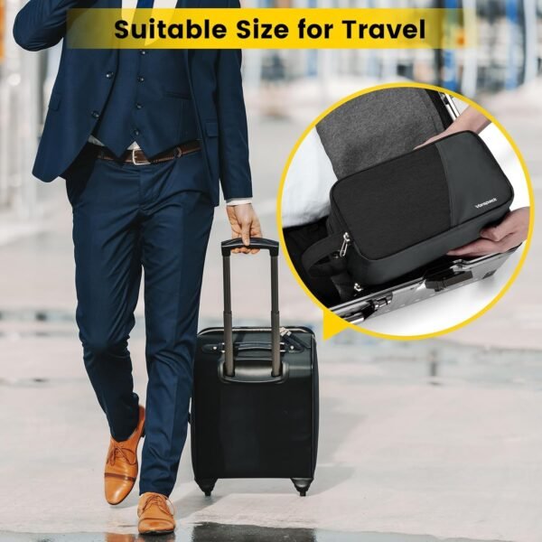 Vorspack Travel Toiletry Bag - Toiletry Bag for Men Water Resistant Skincare Bag Dopp Kit for Bathroom Toiletries Accessories Gifts - Black - Image 7