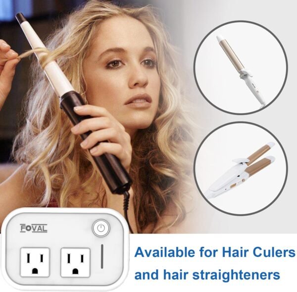 FOVAL Power Step Down 220V to 110V Travel Voltage Converter International Power Adapter for Hair Straightener/Curling Iron with 4-Port USB Charging US/UK/AU/EU Universal Plug Adapter (White) - Image 2