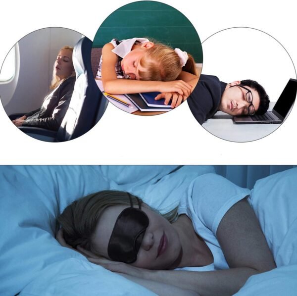 12 Pcs Eye Mask Sleep Blindfold with Nose Pad and Elastic Strap for Travel Sleep, Game Sleeping, Black - Image 5