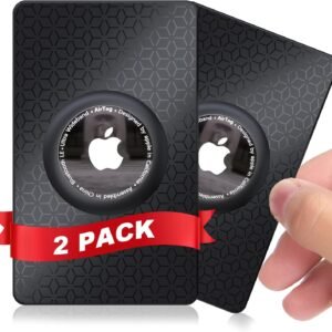 2Pack Airtag Wallet Holder, Ultra Thin (0.1″) Airtag Wallet Card Case Cover, Light Apple Airtag Card Holder for Luggage, Badge, Bags, Air Tag Case Accessories