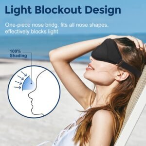 Sleep Mask for Men Women, WM Blackout 3D Contoured Eye Mask for Sleeping & Blindfold for Lash Extensions, Soft Comfy Eye Cover Shade with Adjustable Strap, Travel Yoga Nap Night Shift