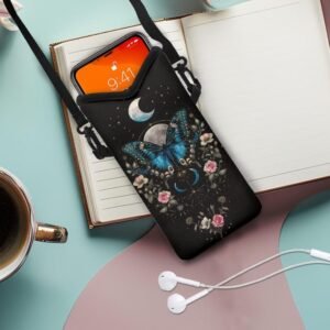 Crossbody Phone Bag Waterproof Mini Cellphone Purse Bag with Adjustable Strap Fits Most Smartphones, 8” x 4”