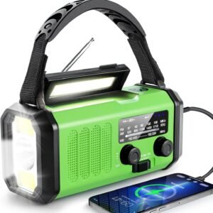 Hand Crank Emergency Radio, 10000mAh Solar Powered NOAA/AM/FM Weather Radio with Multi-Function LED Flashlight and Cell Phone Charger for Indoor/Outdoor Emergencies