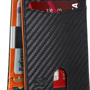 Zitahli Slim Wallet for Men Gifts 12 Card Slots ID Window With Money Clip Minimalist RFID Front Pocket Bifold Leather Small Thin Gift Box Dad Birthday Christmas Regalos Hombres