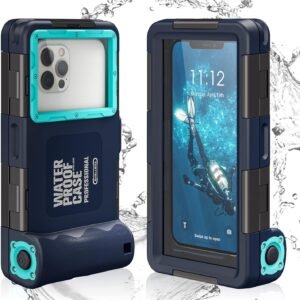 Universal Waterproof Case – IP68 Diving Case with Lanyard for iPhone Galaxy Huawei Moto All Series (Blue, Universal)