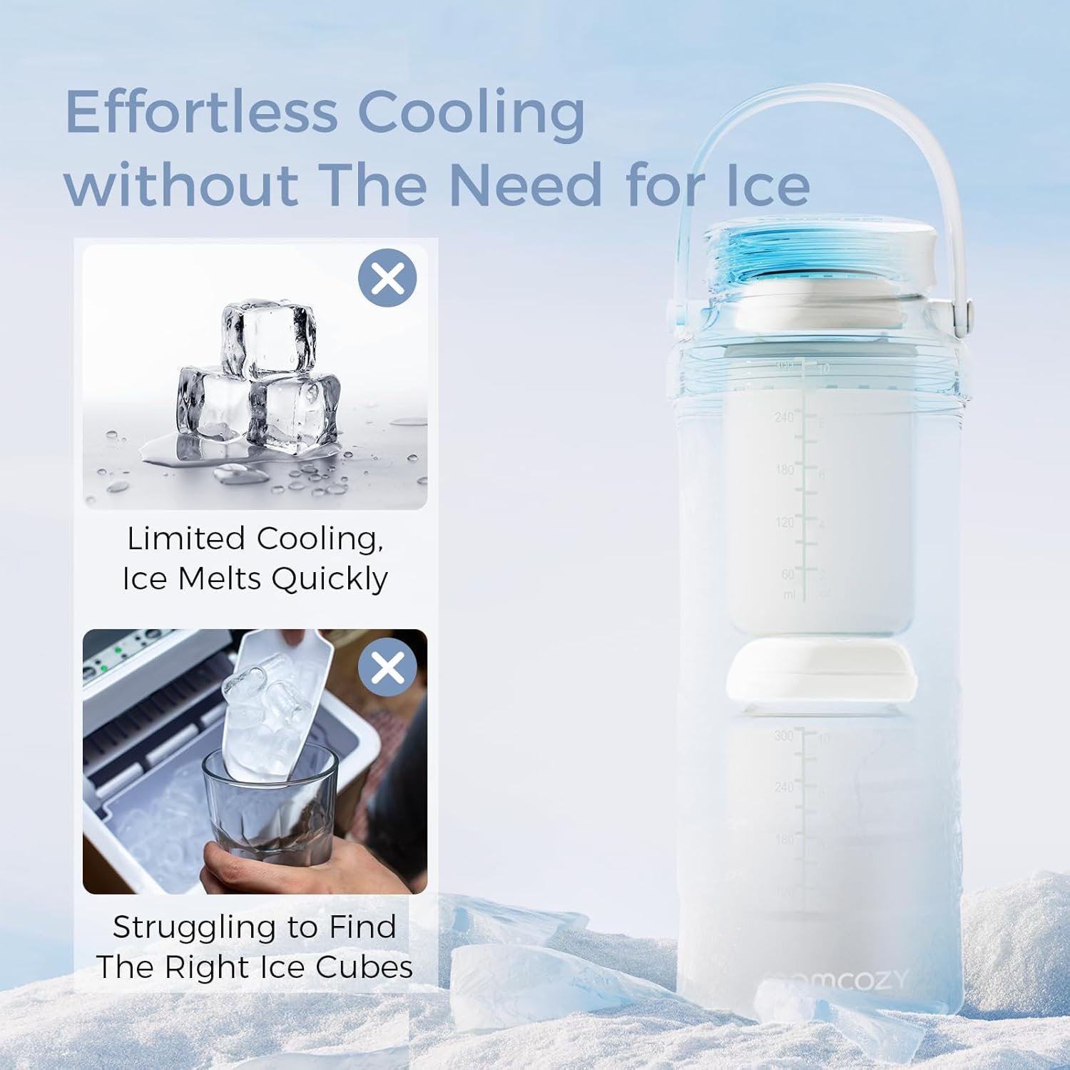 Momcozy 22oz Portable Breast Milk Cooler for Outdoor, Life Saver with 360° Total Cooling for 24 Hours, Larger Capacity Travel Breastmilk Chiller with 2pcs Baby Bottles for Breastmilk Storage, Cream - Image 9