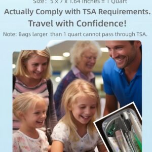 3 Packing Cubes Quart Size Travel Bag Tsa Approved Clear Toiletry Bag Small European International Must Haves Long Flight Airplane Essentials for Flying Toiletries Liquids Accessories Men Women