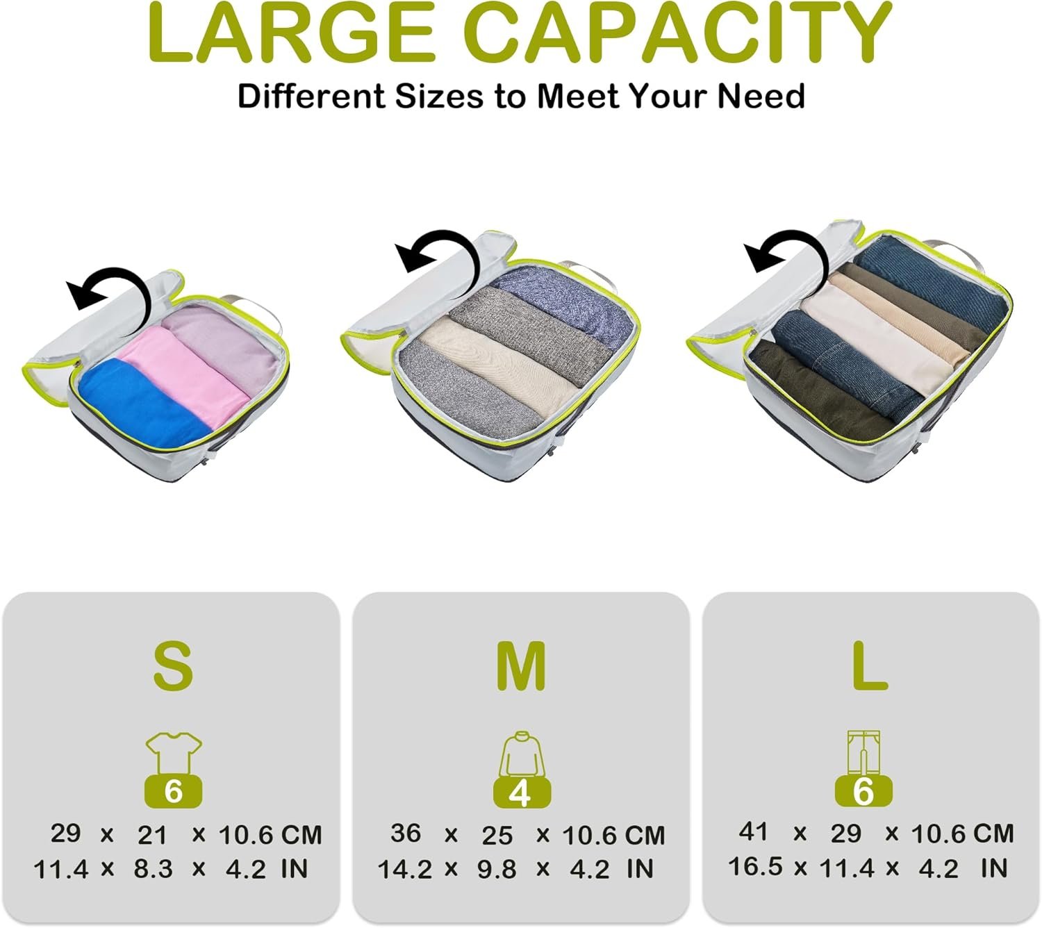 Cipway Mesh Compression Packing Cubes, Ultralight See Through Luggage Organizer Bags, Travel Essentials for Carry on Suitcase(3 Pcs,White) - Image 4