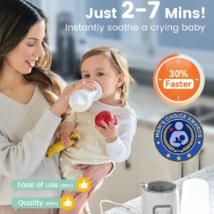 Bottle Warmer, GROWNSY 8-in-1 Fast Baby Milk Warmer with Timer for Breastmilk or Formula, Accurate Temperature Control, with Defrost, Sterili-zing, Keep, Heat Baby Food Jars Function