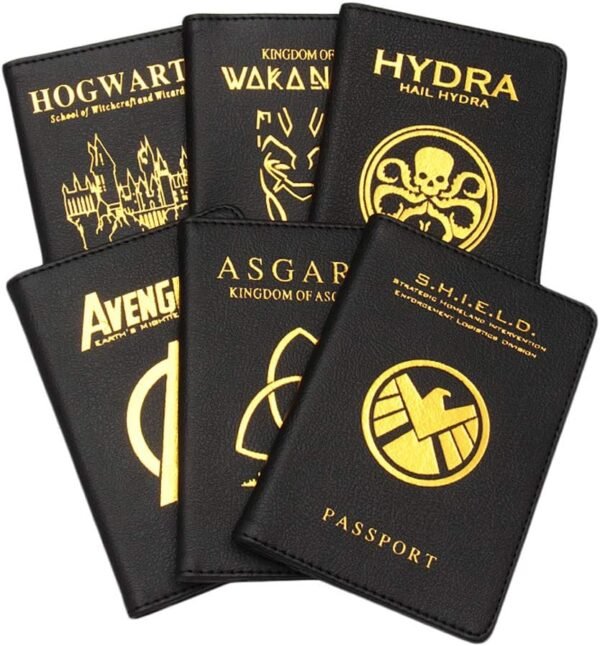 Passport Cover Kingdom of Wakanda Printed Passport Holder Leatherette Black Panther Passport Case with Multi Card and Ticket Slots - Image 3