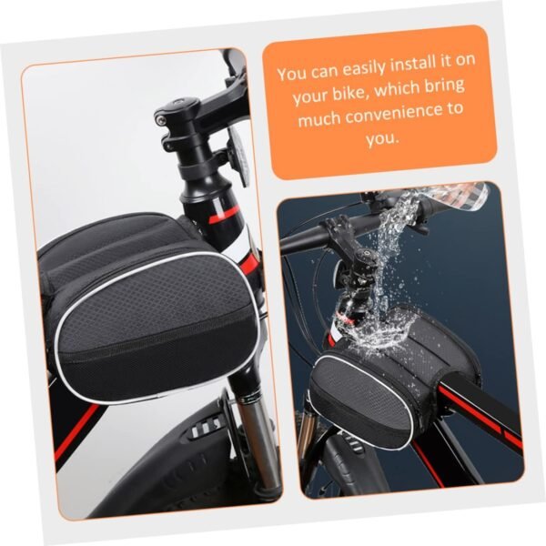 Toyvian Multi Function Bike Front Frame Bag for Men Sealed Design Bicycle Storage Pouch Compatible with Road Mountain Folding Bikes Portable Cycling Accessory - Image 4