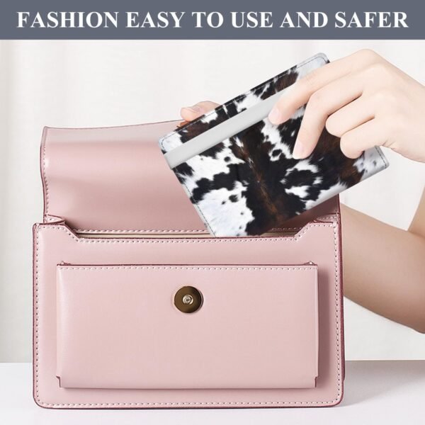 Passport Holder for Travel Essentials, RFID Premium Leather Passport Wallet Cover Case for Travel Must Haves Accessories, Passport Book Holders for Women Men Black White Cowhide - Image 6