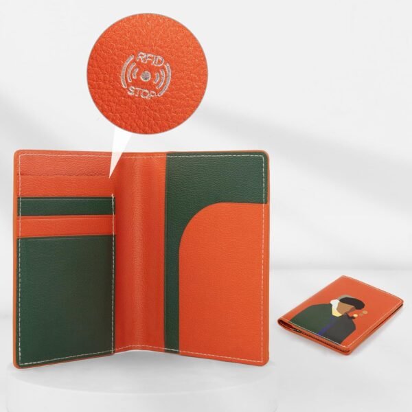Lychii Designer Cute Passport Holder, Unique Passport Cover Aesthetic, PU Leather with RFID-blocking Passport Protection Case, Slots for Cards, 5.7" x 4.1" - Image 2