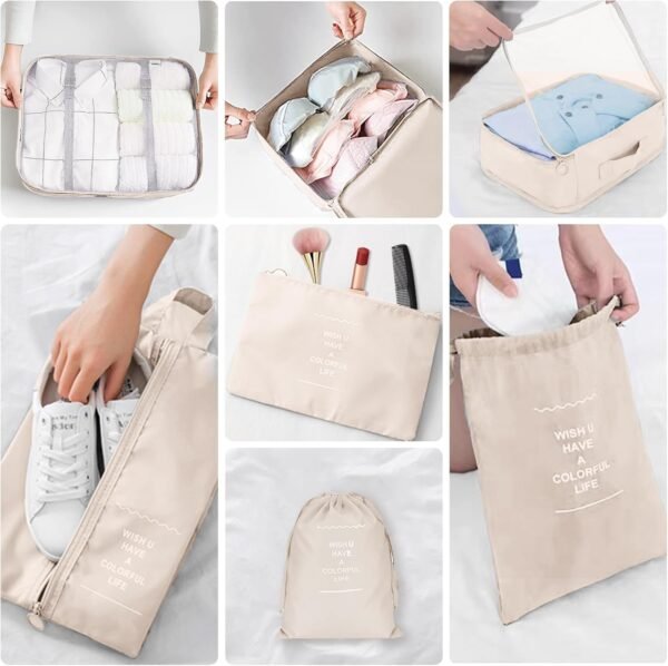8 Set Packing Cubes for Travel Suitcase Organizer Bags Luggage Packing Cubes Set Travel Essentials Accessories Gifts for Women - Image 4