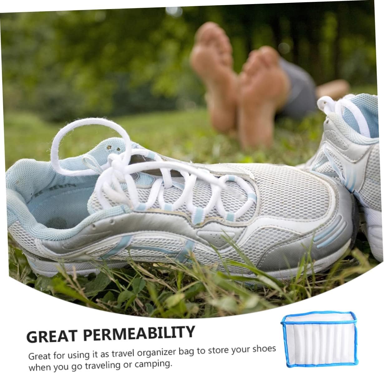 VALICLUD Thickened Sandwich Mesh Shoe Wash Bag for Washing Machine Portable Capacity Laundry Pouch with Fine Mesh for Rinsing Travel Organizer and Shoe Storage for Sneakers - Image 4