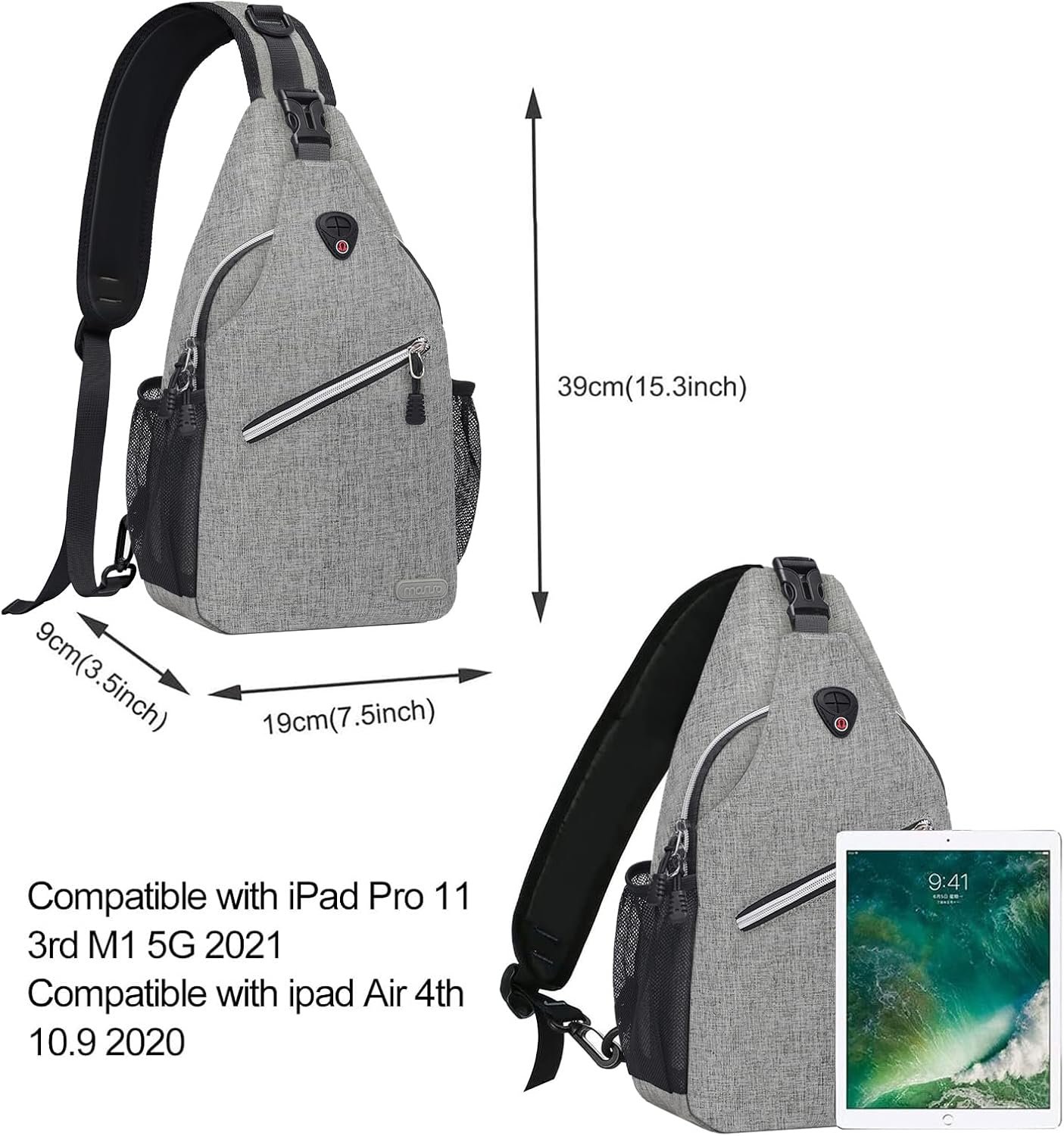 MOSISO Sling Backpack, Multipurpose Crossbody Shoulder Bag Travel Hiking Daypack - Image 4