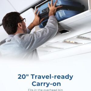 BAGSMART Carry On Luggage 22x14x9 Airline Approved, 1OO% PC Hardside Expandable Luggage with TSA Lock, 20 Inch Travel Suitcase with Spinner Wheels, Gray