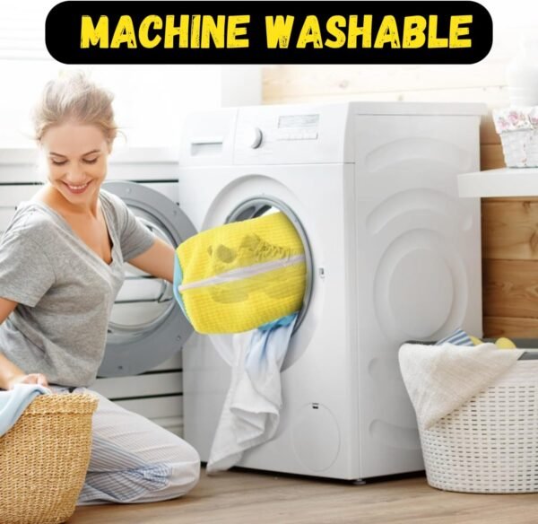 2PCs Shoe Washing Machine Bag with Shoe Tree - Durable Sneaker Wash Bag for All Shoe Sizes and Types - Shoe Laundry Cleaning Bag Washer (Yellow) - Image 5