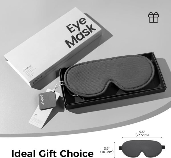 pack all Light Blocking Sleep Mask for Men and Women, 3D Eye Mask for Pressure-Free Sleep, Soft Sleeping Eye Cover with Adjustable Elastic Strap, Grey - Image 8