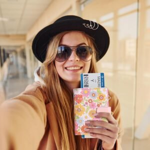 passport holder, passport cover, vaccine card holder, waterproof leather travel wallet with rfid blocking for men/women