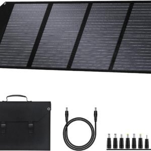 100W Portable Solar Panel for Power Station Generator, iPhone, Galaxy, Tablets, Foldable Solar Charger with USB QC 3.0/USB C/18V DC, IPX4 Waterproof Solar Panels for Camping Outdoor Van RV Trip