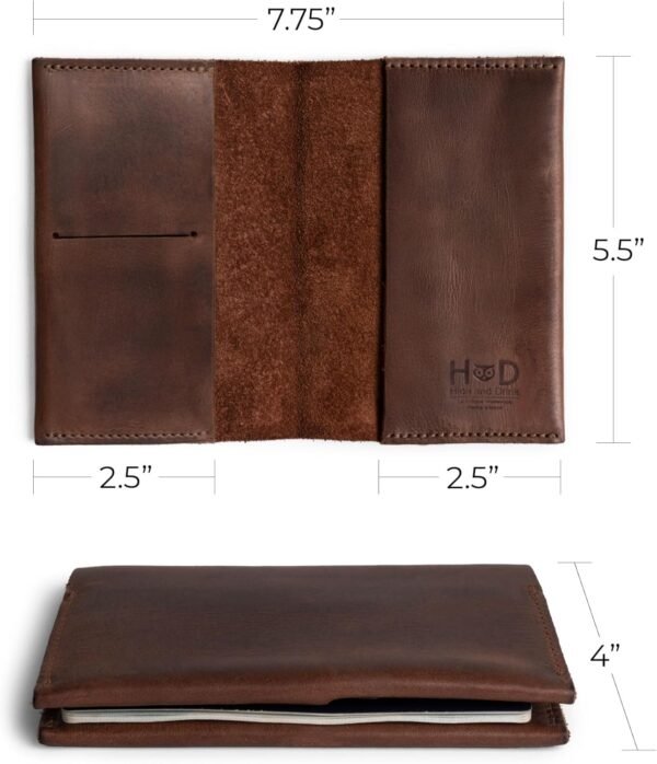 Hide & Drink, Leather Passport Case With Credit Card Slot, Bills Holder, Traveler Essentials, Handmade :: Bourbon Brown - Image 4