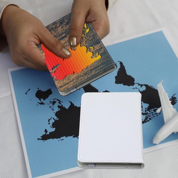 Yeaqee 8 Pcs Sublimation Passport Holder Covers PU Leather Heat Transfer Card Travel Wallet DIY Blank Holder Cover for Passport Business Credit Cards(White) - Image 5
